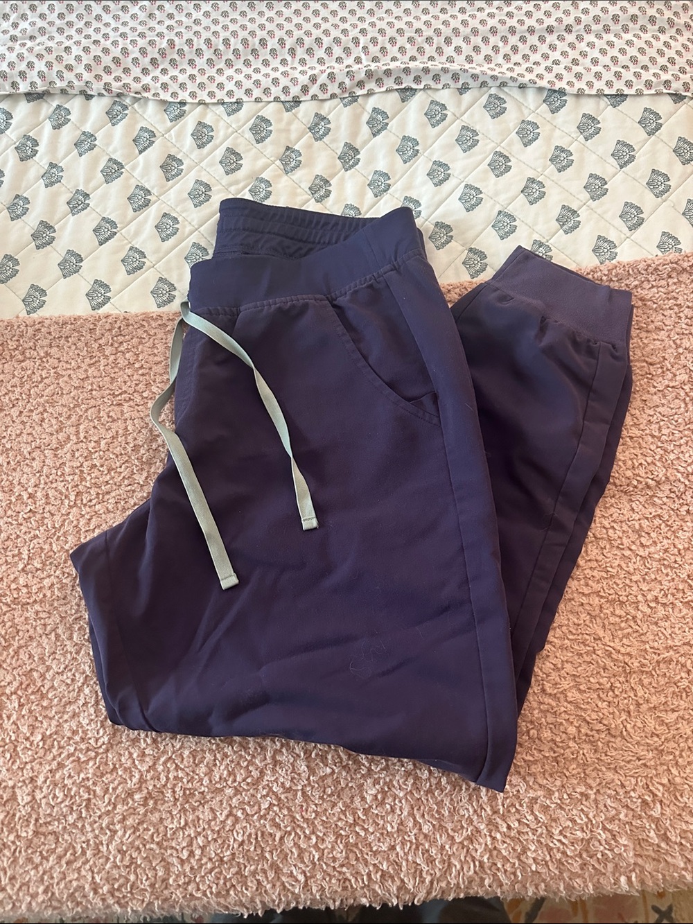 Dark Purple Figs Scrub Pants
